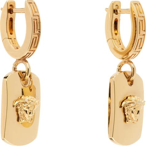 versace medusa button earrings|Versace Medusa hoop earrings.